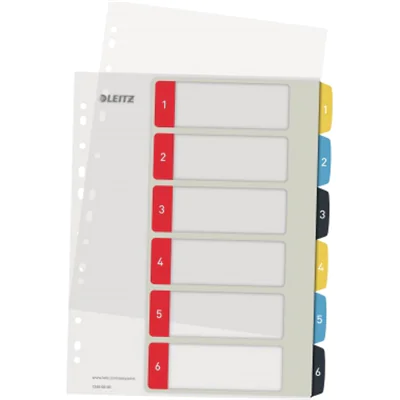Leitz Register Cosy 12460000 A4 bedruckbar PP farbig 1-6