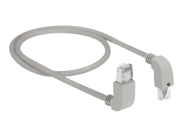 Delock - Patch-Kabel - RJ-45 (M) nach oben gewinkelt zu RJ-45 (M) nach unten gewinkelt - 50 cm - S/FTP - CAT 6 - geschirmt, halogenfrei - Grau