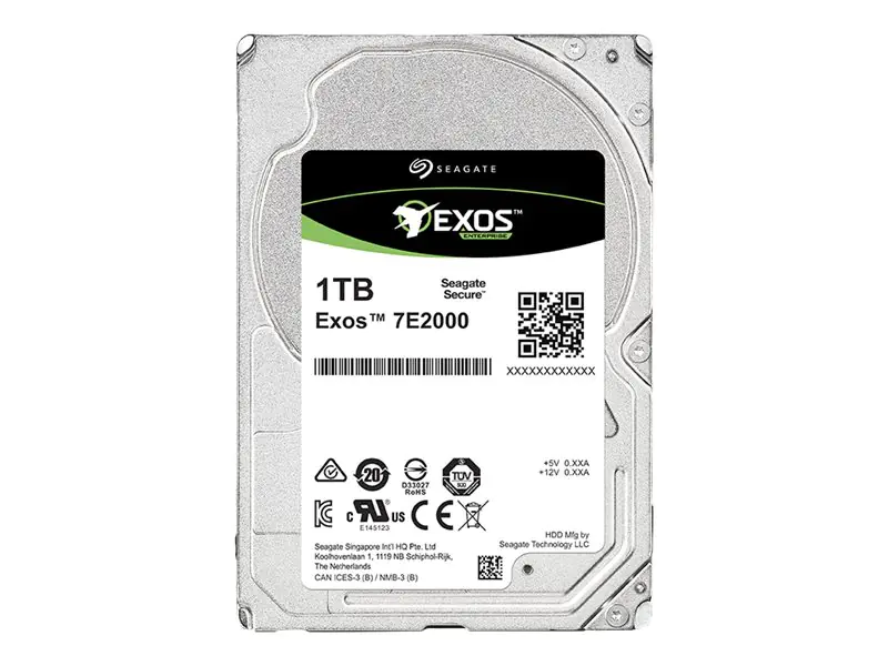 Seagate Exos 7E2000 ST1000NX0373 - Festplatte - verschlüsselt - 1 TB - intern - 2.5" SFF (6.4 cm SFF) - SAS 12Gb/s - nearline - 7200 rpm - Puffer: 128 MB - Self-Encrypting Drive (SED)