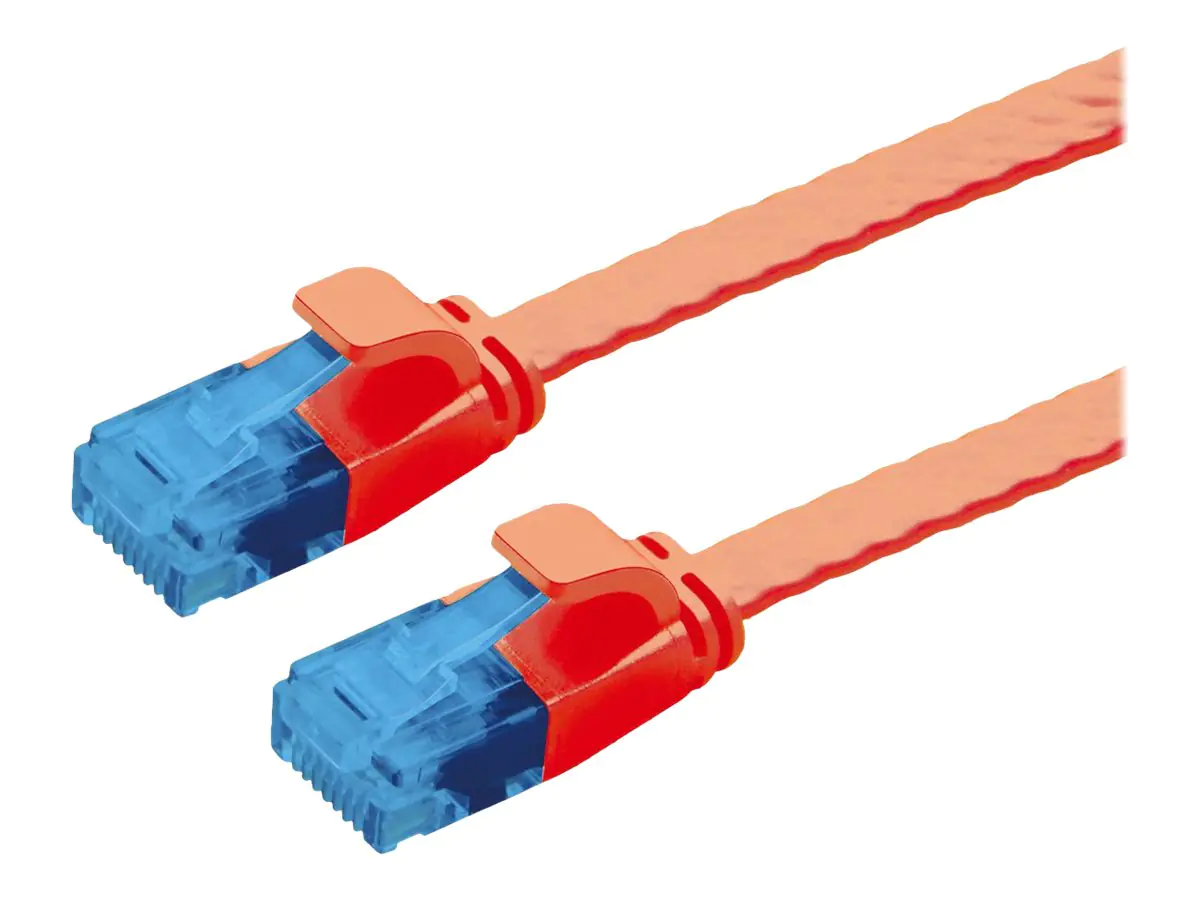 VALUE - Patch-Kabel - RJ-45 (M) zu RJ-45 (M) - 5 m - UTP - CAT 6a - geformt, ohne Haken, verseilt, flach - Rot