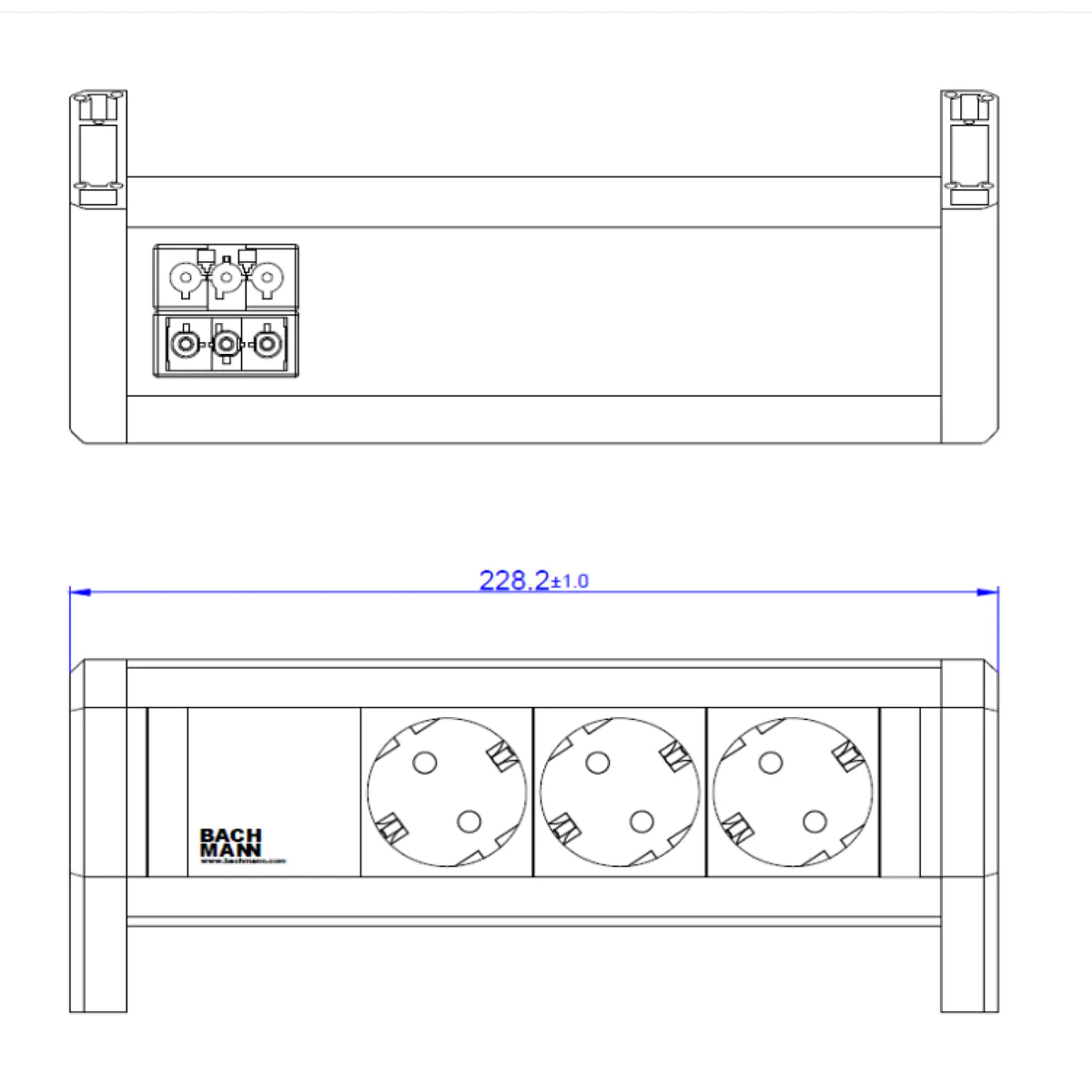 Bachmann DESK 3xCEE7/3 GST18902.0292RAL9010
