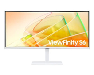 Samsung ViewFinity S6 S34C650TAU - S65TC Series - LED-Monitor - gebogen - 86.4 cm (34") - 3440 x 1440 UWQHD @ 100 Hz - VA - 350 cd/m² - 3000:1 - HDR10 - 5 ms - 2x Thunderbolt 4, HDMI, DisplayPort - Lautsprecher - Warm White