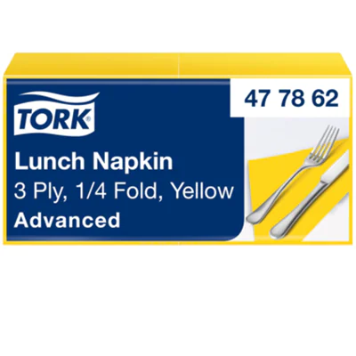 Tork Serviette 477862 33x33cm 3lg. 1/4 Falz gelb 150 St./Pack.