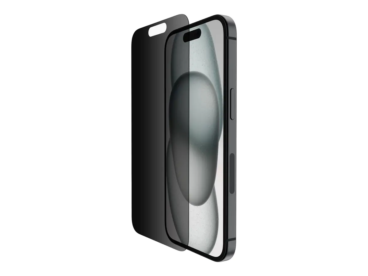 Belkin ScreenForce Pro - Bildschirmschutz für Handy - 2.5D - Glas - mit Sichtschutzfilter - Glas - für Apple iPhone 14 Pro, 15