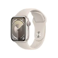 Apple Watch Series 9 (GPS) - 41 mm - Starlight Aluminium - intelligente Uhr mit Sportband - Flouroelastomer - Starlight - Bandgröße: M/L - 64 GB - Wi-Fi, Bluetooth, UWB - 31.9 g