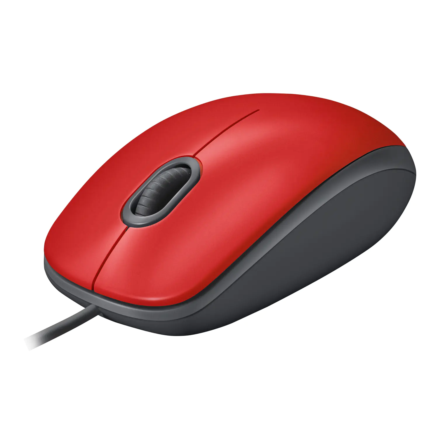 Logitech M110 Silent - Maus - rechts- und linkshändig - optisch - 3 Tasten - kabelgebunden - USB - Rot