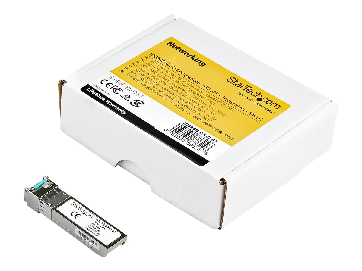 StarTech.com Startech JD094B-BX-D-ST Transceiver Modul (HP JD094B-BX-D kompatibel, SFP+ , 10 Gbit/s, 10 km, Single Mode, 10GBase-BX Downstream)