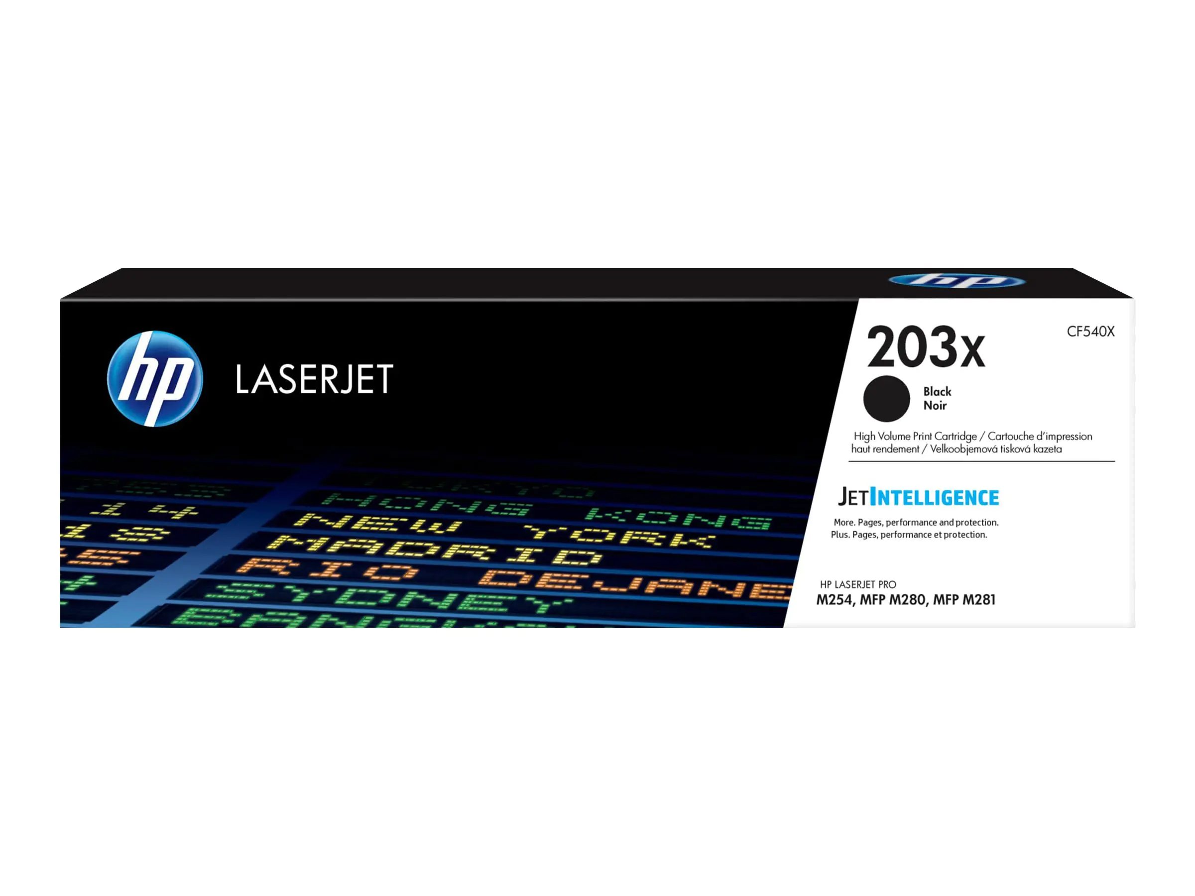 HP 203X - Hohe Ergiebigkeit - Schwarz - Original - LaserJet - Tonerpatrone (CF540X) - für Color LaserJet Pro M254dw, M254nw, MFP M280nw, MFP M281cdw, MFP M281fdn, MFP M281fdw