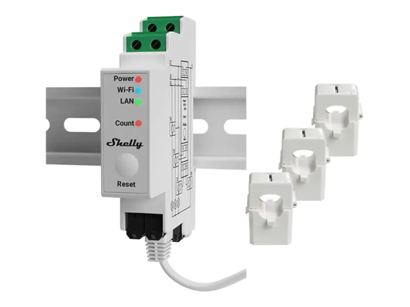 Shelly Pro Series 3EM - V2 - Leistungs- / Energieverbrauszähler SHELLY_PRO_3EM_120A_V2