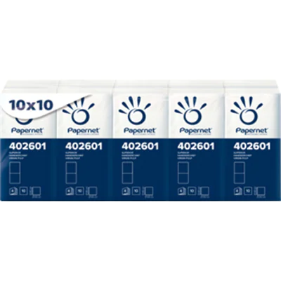 Papernet Papiertaschentuch 4-lagig Zellstoff weiß 10 x 10 St./Pack.