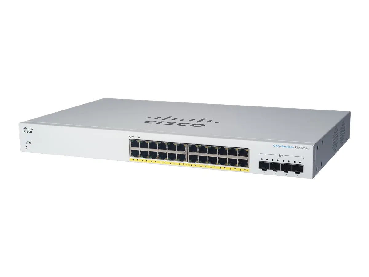 Cisco Business 220 Series CBS220-24P-4X - Switch - Smart - 24 x 10/100/1000 (PoE+)