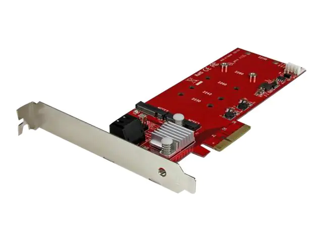 StarTech 2x M.2 NGFF SSD RAID Karte plus 2x SATA III Ports - PCIe - 2-fach M.2 RAID Controllerkarte plus zwei SATA Anschlüsse - Speichercontroller (RAID) - M.2 - M.2 Card / SATA 6Gb/s - 6 Gbit/s - RAID 0, 1, 10, JBOD - PCIe 2.0 x2 - für P/N: BNDTB10GI, BN