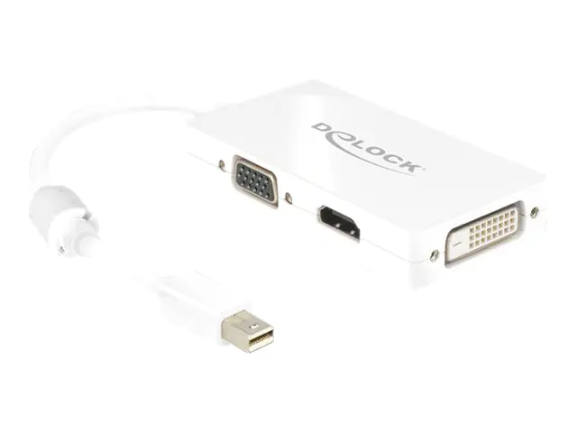 Delock - DisplayPort-Adapter - Mini DisplayPort (M) zu HD-15 (VGA), HDMI, DisplayPort (W) - 16 cm - weiß
