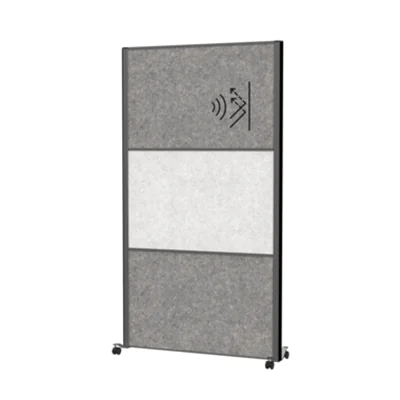 MAUL Stellwand MAULconnecto 100 x 182 cm (B x H) Zweibeinstativ Stahl, 100 % PES-Fasern weiß, dunkelgrau