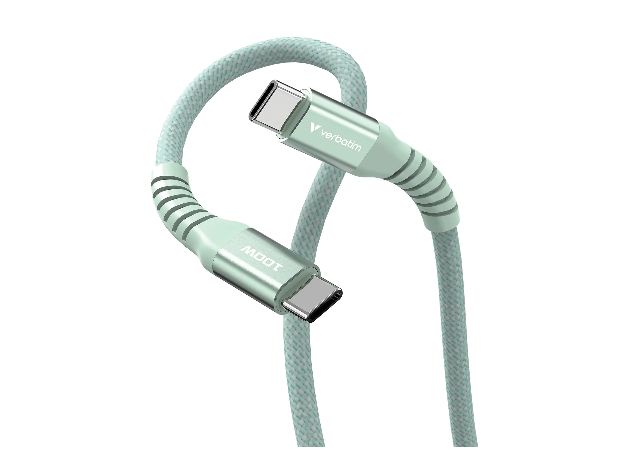 Verbatim - USB-Kabel - 24 pin USB-C (M) zu 24 pin USB-C (M) - 1.2 m - magnetisch, Charge and Sync, bis zu 480 Mbps, bis zu 100W Ladeleistung, unterstützt Power Delivery 3.0 - grün