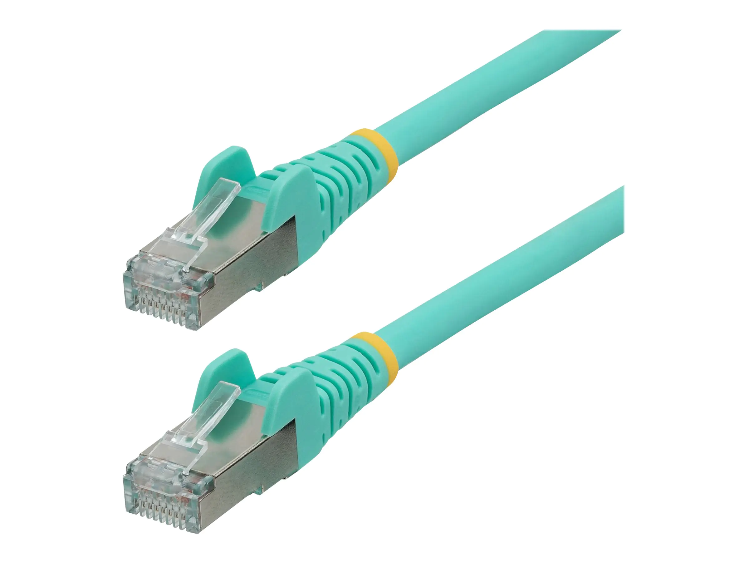 StarTech 1.5m CAT6a Ethernet Cable - Aqua - Low Smoke Zero Halogen (LSZH) - 10GbE 500MHz 100W PoE++ Snagless RJ-45 w/Strain Reliefs S/FTP Network Patch Cord - Patch-Kabel - RJ-45 (M) zu RJ-45 (M) - 1.5 m - S/FTP - CAT 6a - IEEE 802.3bt - ohne Haken, verse
