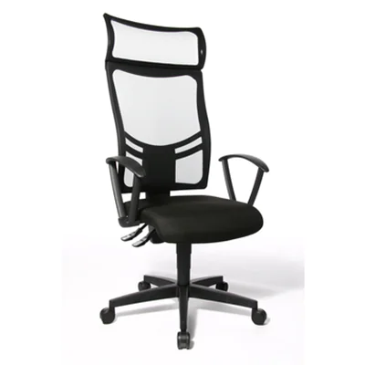 TOPSTAR Bürodrehstuhl Net Point 10 43-54cm Permanentkontaktmechanik Rolle hart gebremst (für Teppichboden) optionales Zubehör: Armlehne U2 Polyamid schwarz