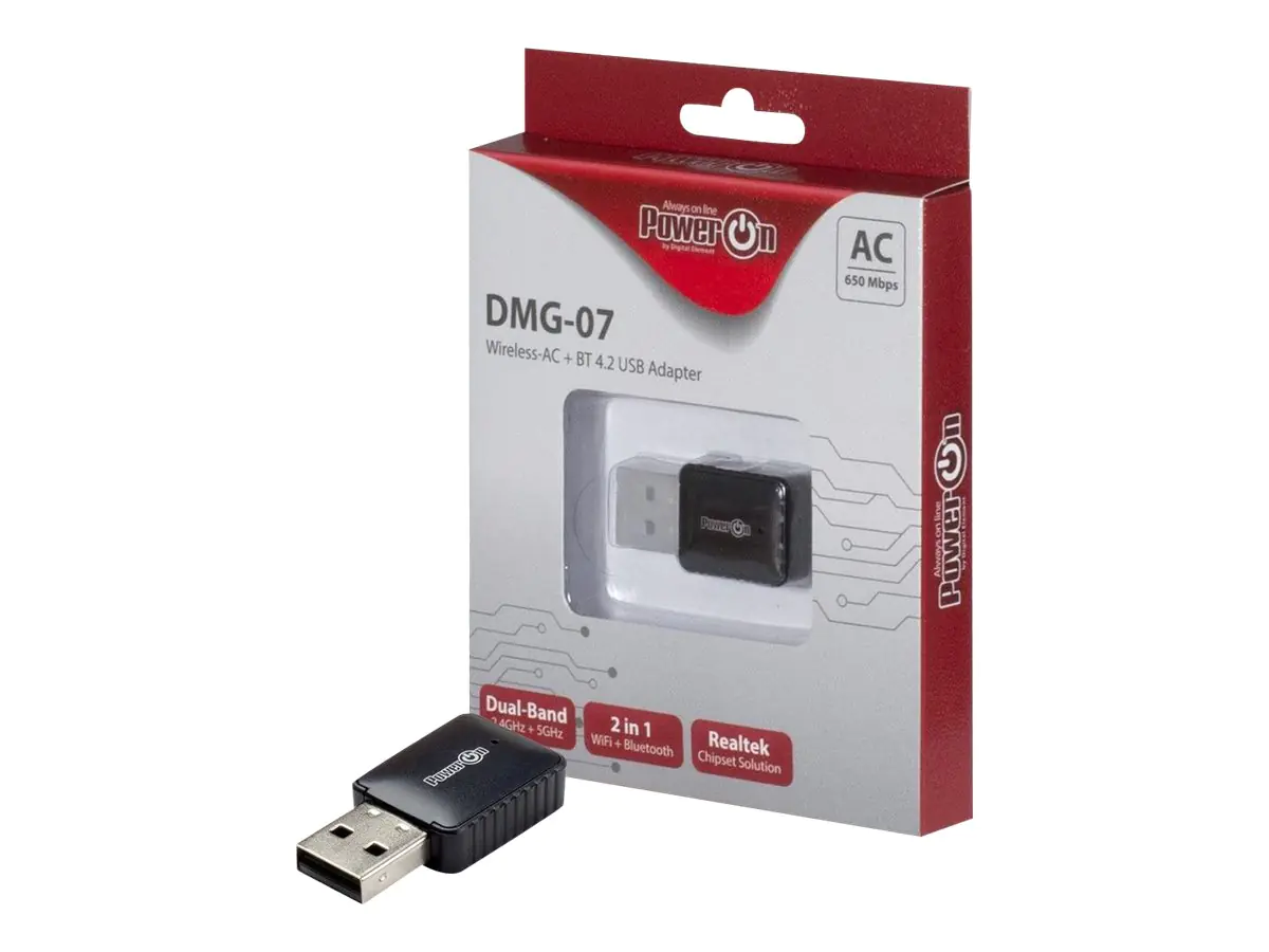 Inter-Tech DMG-07 - Netzwerkadapter - USB 2.0 - Wi-Fi 5, Bluetooth 4.2