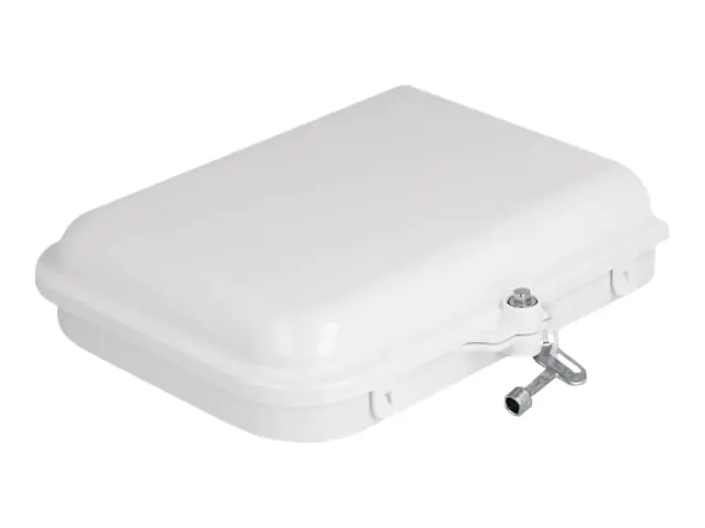 Delock - Glasfaser-Verteilerbox - IP65, wasserfest, abschließbar - geeignet für Wandmontage - Innenbereich, Außenbereich - weiß - 8 Ports