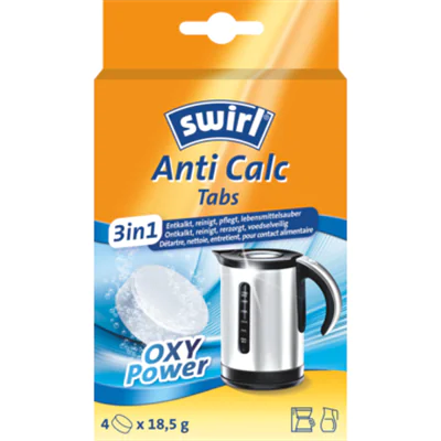Swirl Entkalker Anti Calc 3in1 Tabs Karton Karton 4 x 18,5 g/Pack.
