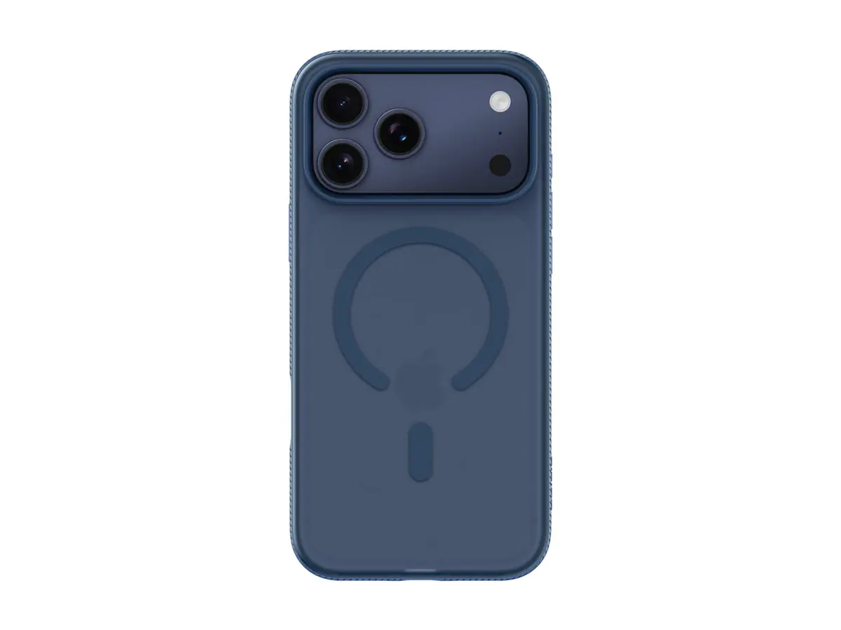 Belkin SheerForce Grip Series - Hintere Abdeckung für Mobiltelefon - MagSafe-Kompatibilität - aus recycelten Materialien hergestellt - marineblau - für Apple iPhone 17 Pro Max