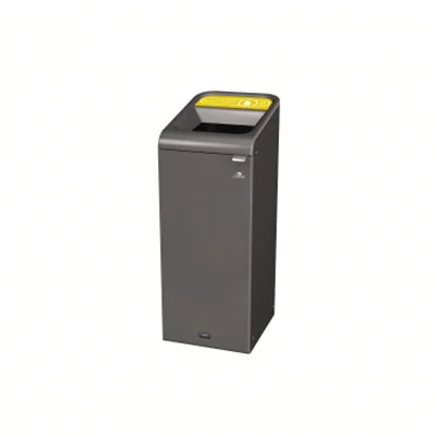 Rubbermaid Abfallsammelsystem 49,5 x 97,5 x 36,7 cm (B x H x T) 57l 1 Sortierfach Stahl, verzinkt grau/gelb