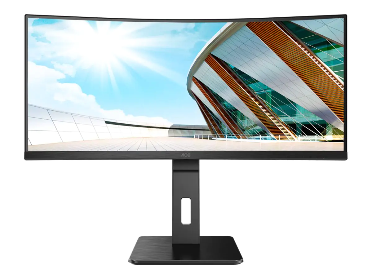 AOC Pro-line CU34P2A - P2 Series - LED-Monitor - gebogen - 86.36 cm (34") - 3440 x 1440 UWQHD @ 100 Hz - VA - 300 cd/m² - 3000:1 - 1 ms - 2xHDMI, DisplayPort - Lautsprecher - Schwarz