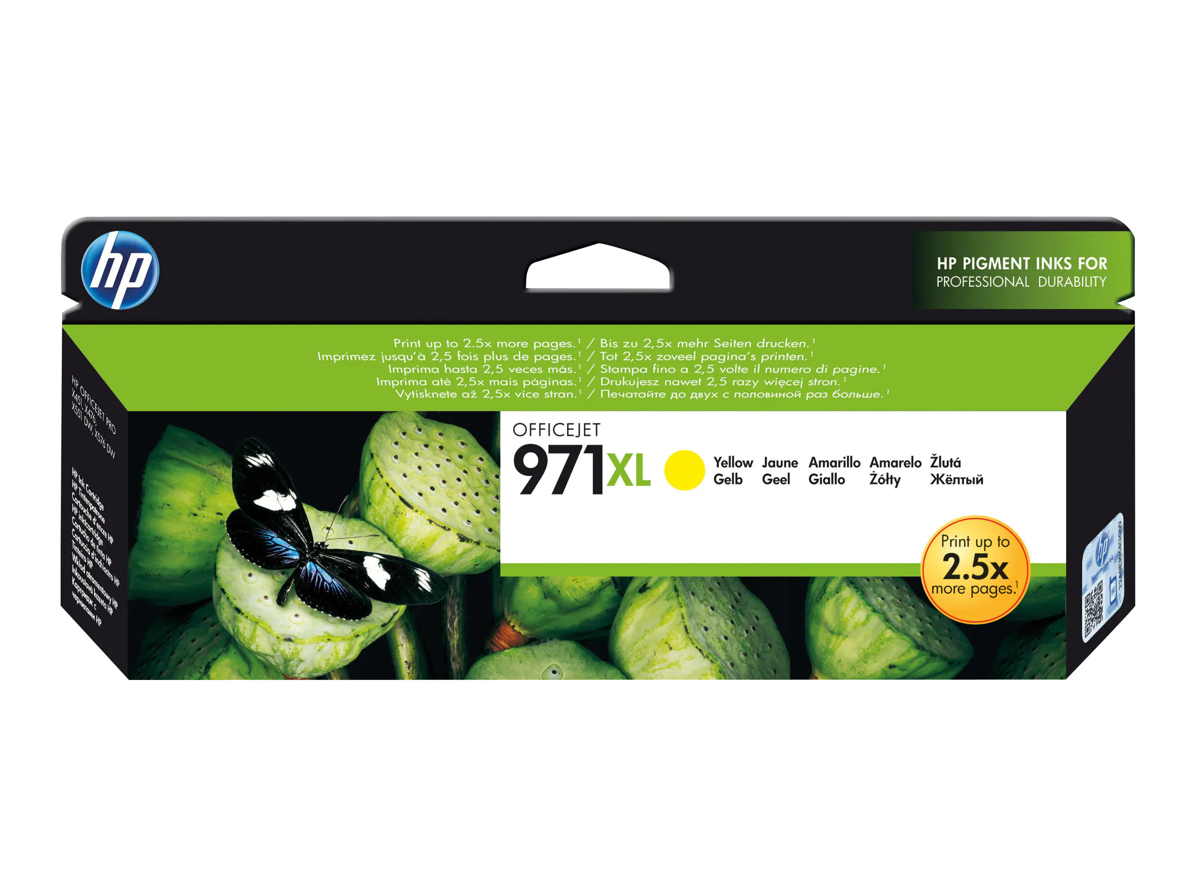 HP 971XL - Hohe Ergiebigkeit - Gelb - Original - Tintenpatrone - für Officejet Pro X451dn, X451dw, X476dn MFP, X476dw MFP, X551dw, X576dw MFP