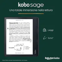 Kobo Sage - eBook-Reader - 32 GB - 20.3 cm (8") E Ink Carta 1200 (1440 x 1920) - Bluetooth, Wi-Fi 5 - Schwarz
