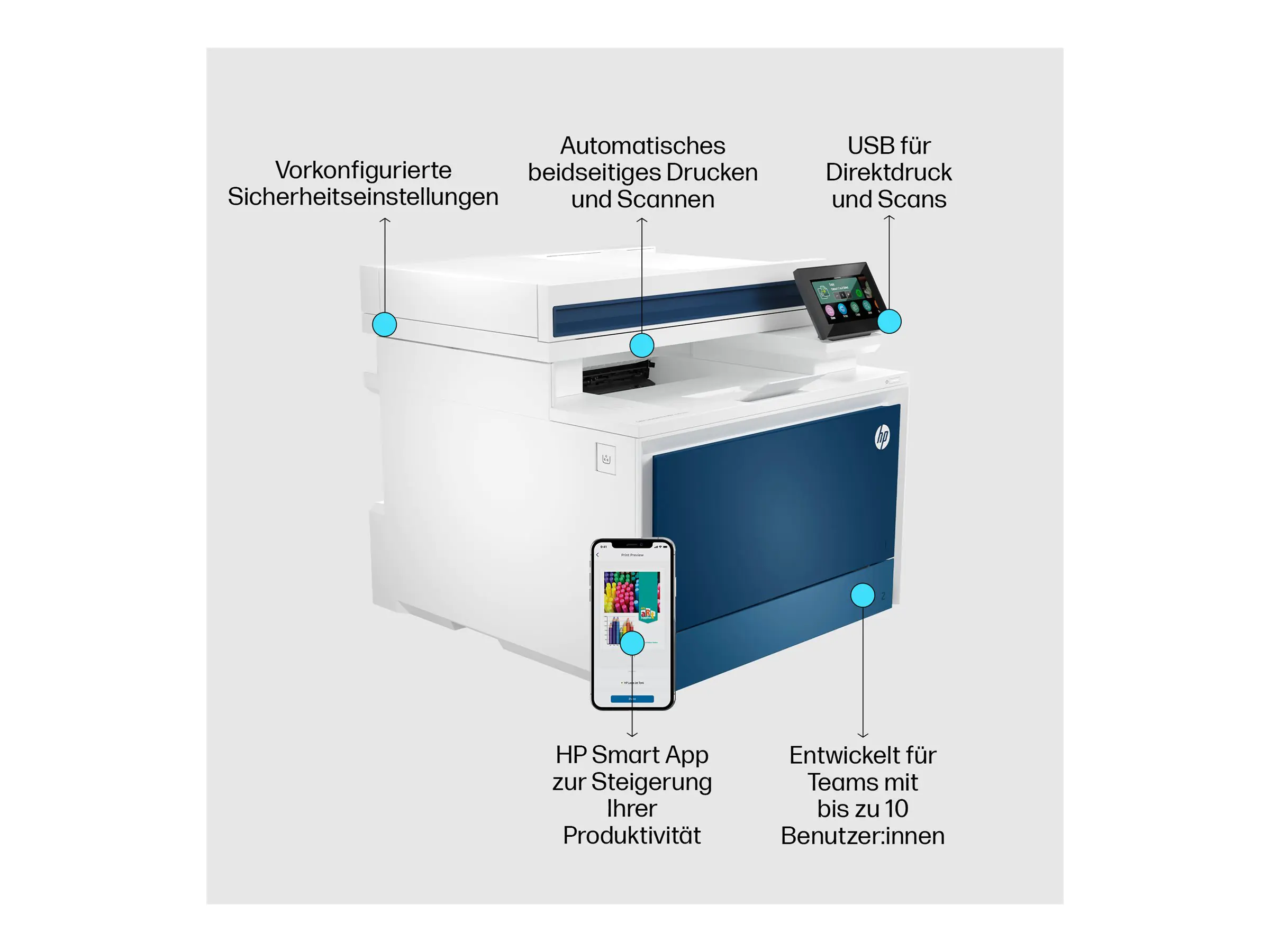 HP Color LaserJet Pro MFP 4302fdn - Multifunktionsdrucker - Farbe - Laser - Legal (216 x 356 mm) 4RA84F#B19