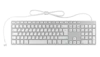 KeySonic KSK-8022U - Volle Größe (100%) - USB - Membran Key Switch - QWERTZ - Silber - Weiß
