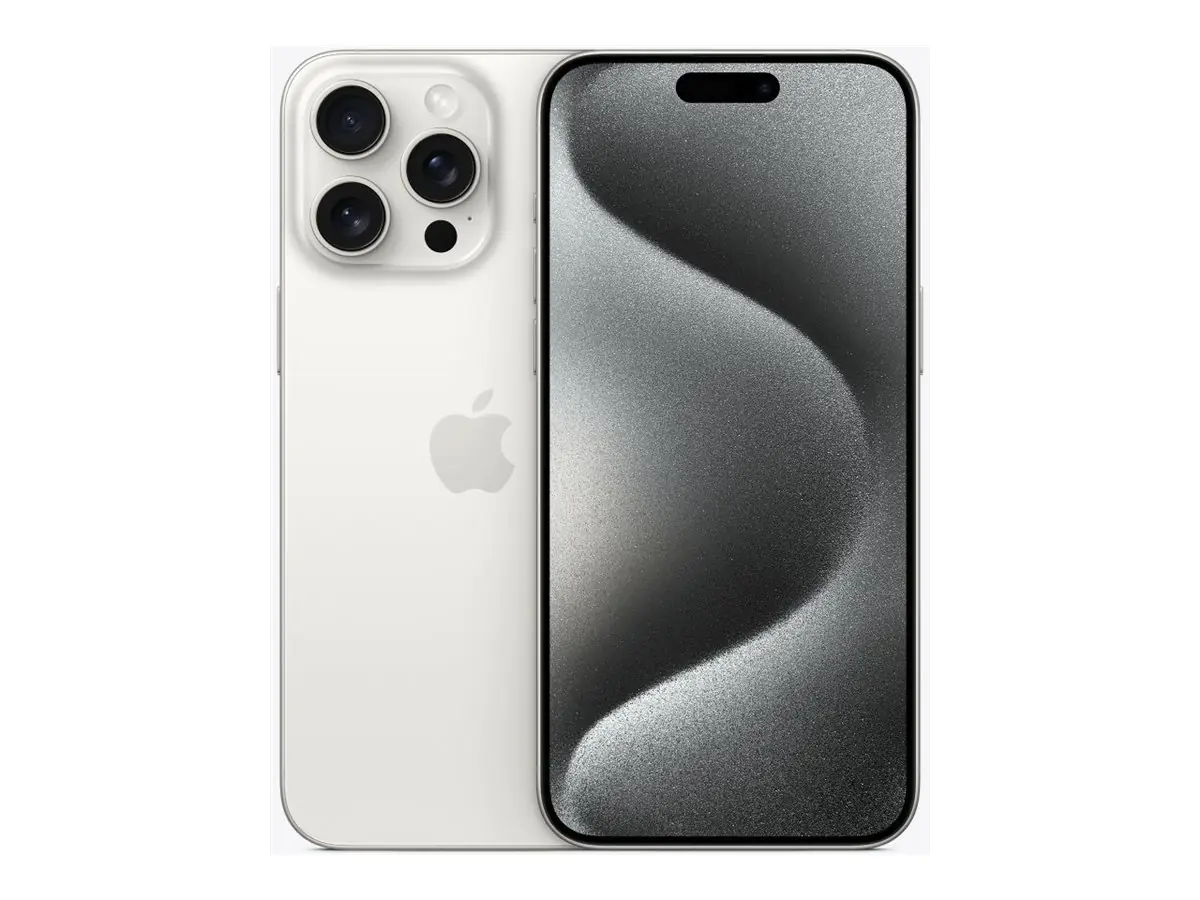 Apple iPhone 15 Pro Max - 5G Smartphone - Dual-SIM / Interner Speicher 256 GB - OLED-Display - 6.7" - 2796 x 1290 pixels (120 Hz) - Triple-Kamera 48 MP, 12 MP, 12 MP - front camera 12 MP - White Titanium