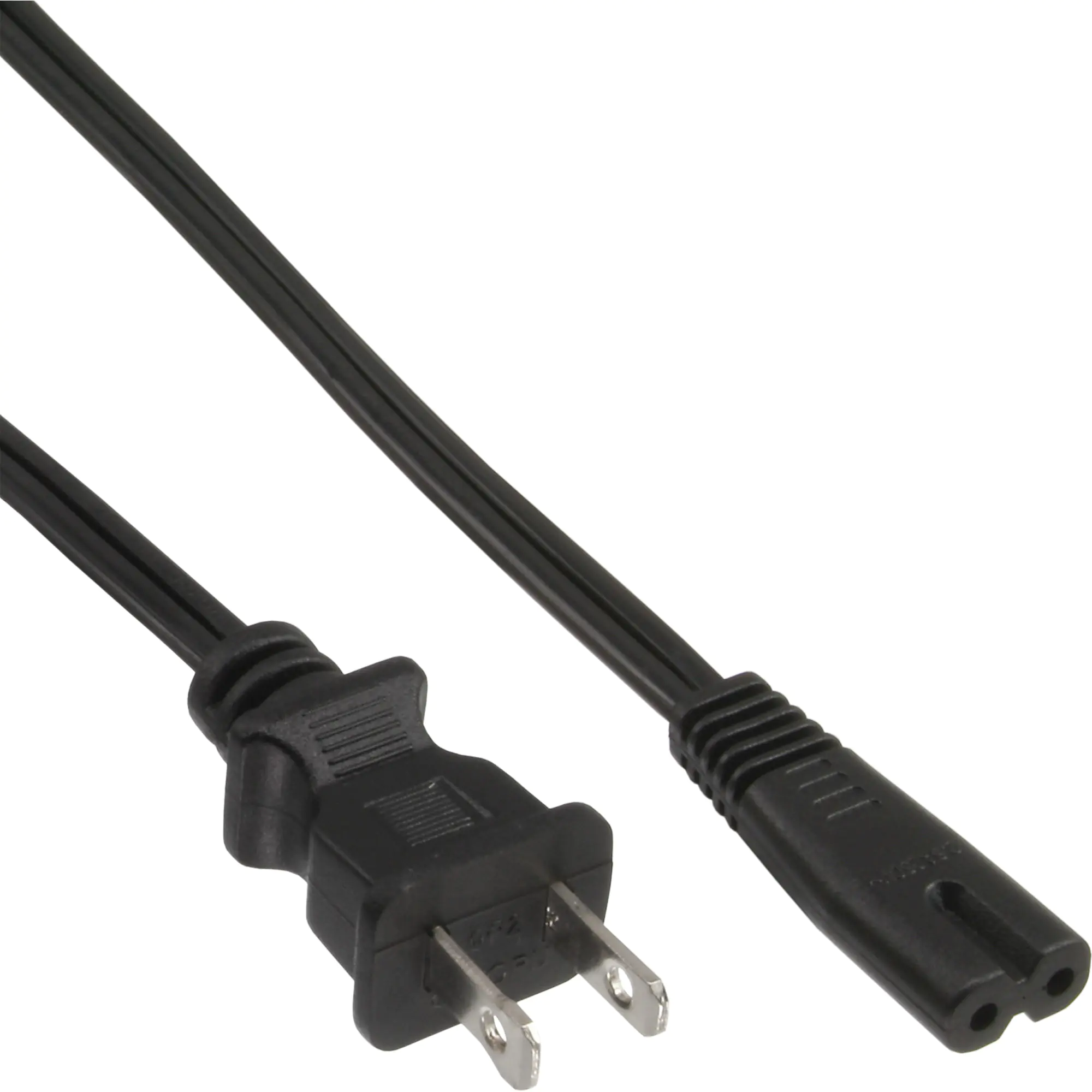 InLine - Stromkabel - NEMA 1-15 (S) bis IEC 60320 C7 - 125 V - 7 A - 3 m - Schwarz - Vereinigte Staaten