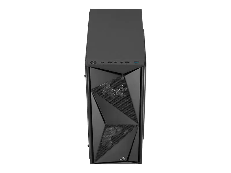 AeroCool Glider - Tempered Glass Edition - Tower - ATX - Seitenteil mit Fenster (gehärtetes Glas) - keine Spannungsversorgung (ATX) - Schwarz - USB/Audio