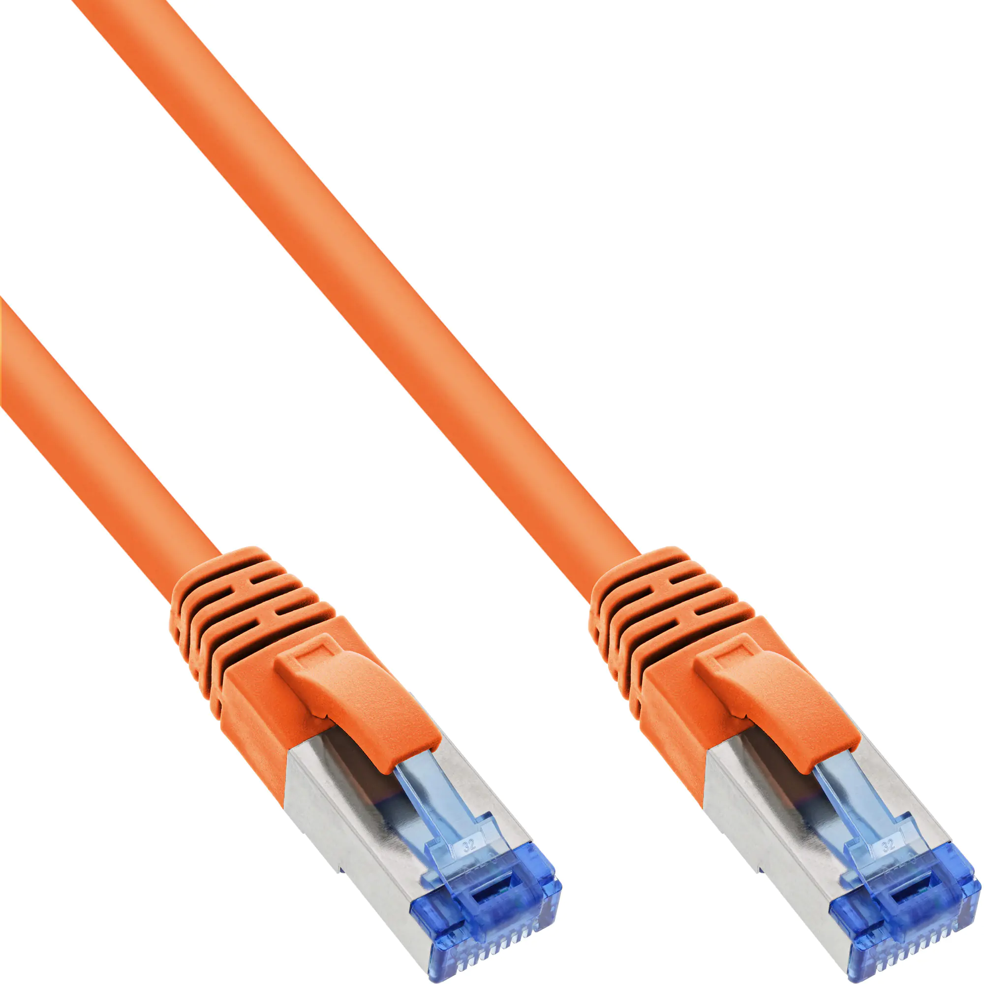 InLine - Patch-Kabel - RJ-45 (M) zu RJ-45 (M) - 50 cm - SFTP, PiMF - CAT 6a - halogenfrei, ohne Haken - orange