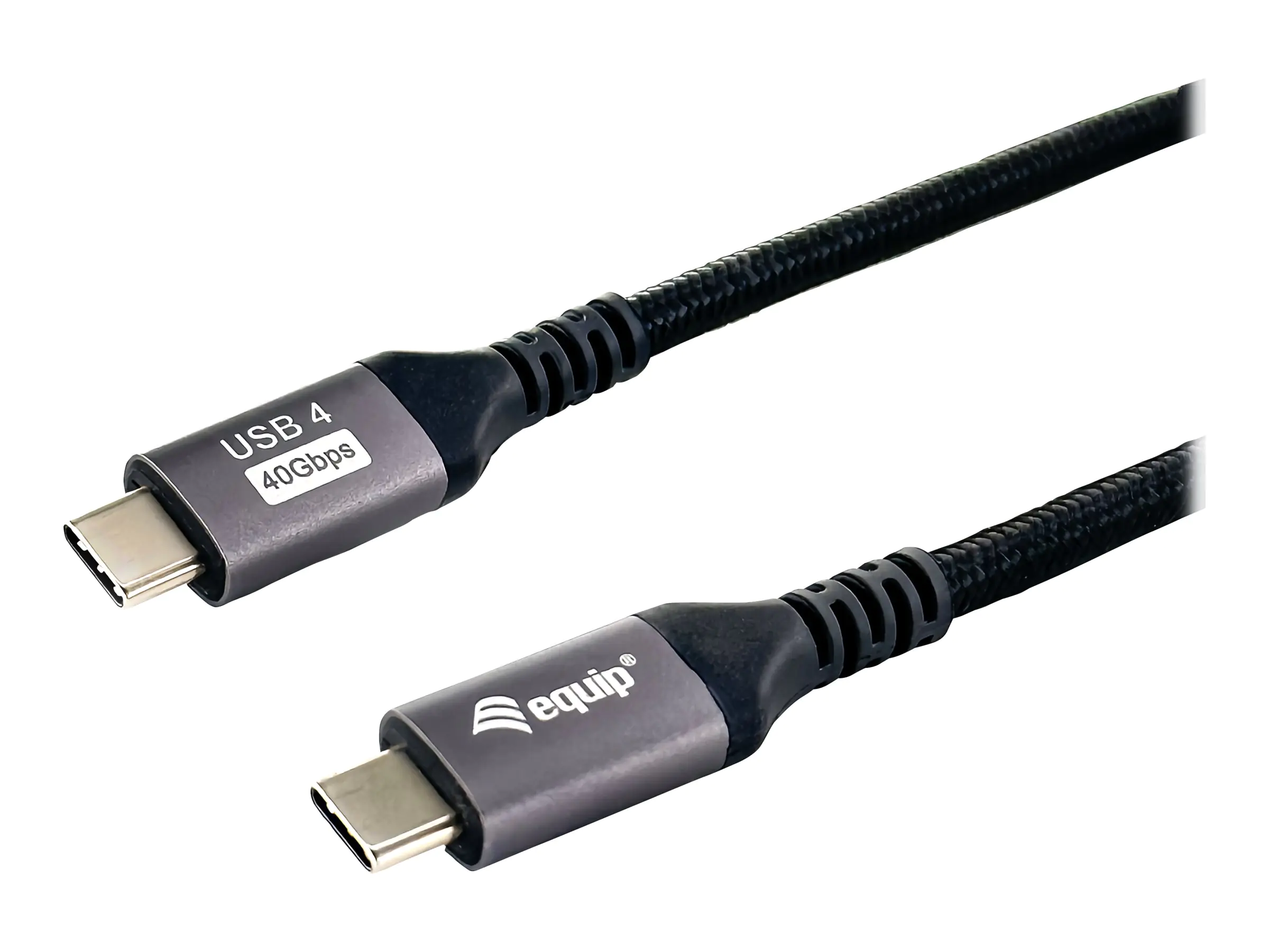 Equip - USB-Kabel - 24 pin USB-C (M) zu 24 pin USB-C (M) - USB4 / Thunderbolt 3 / DisplayPort - 48 V - 5 A - 1.2 m - Support von 8K 60 Hz, USB-Stromversorgung (240 W), bis zu 40 Gbps Datentransferrate, unterstützt Power Delivery 3,1 - Schwarz