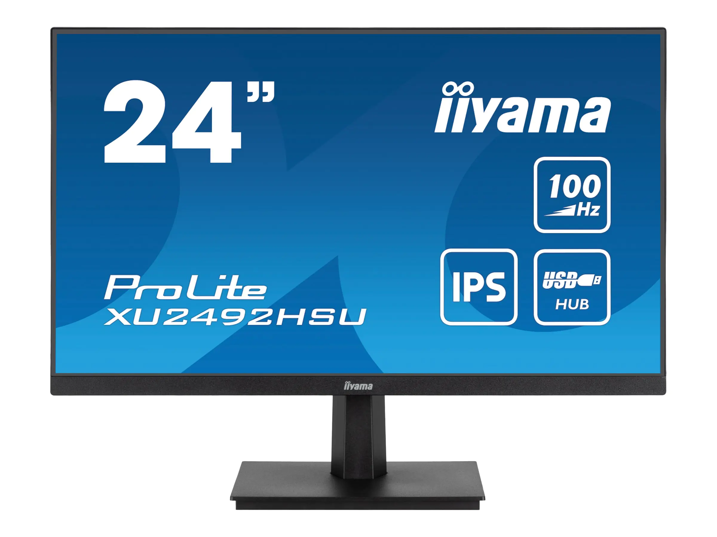 iiyama ProLite XU2492HSU-B6 - LED-Monitor - 61 cm (24") (23.8" sichtbar) - 1920 x 1080 Full HD (1080p) @ 100 Hz - IPS - 250 cd/m² - 1300:1 - 0.4 ms - HDMI, DisplayPort - Lautsprecher - mattschwarz