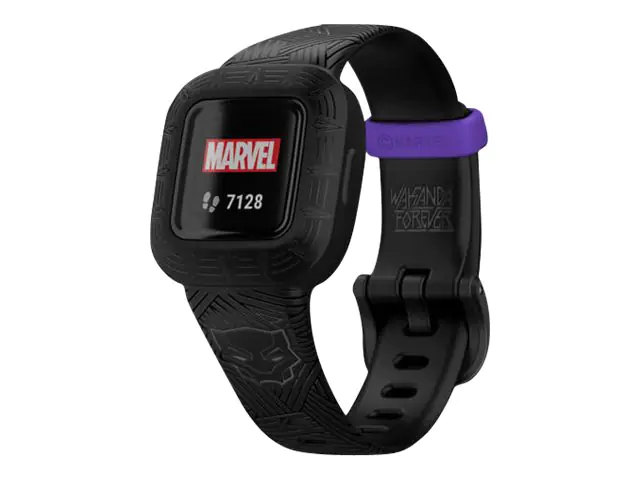 Garmin vivofit jr. 3 - Marvel Black Panther - Aktivitätsmesser mit Band - Silikon - schwarz - Handgelenkgröße: 130-175 mm - Bluetooth - 25 g