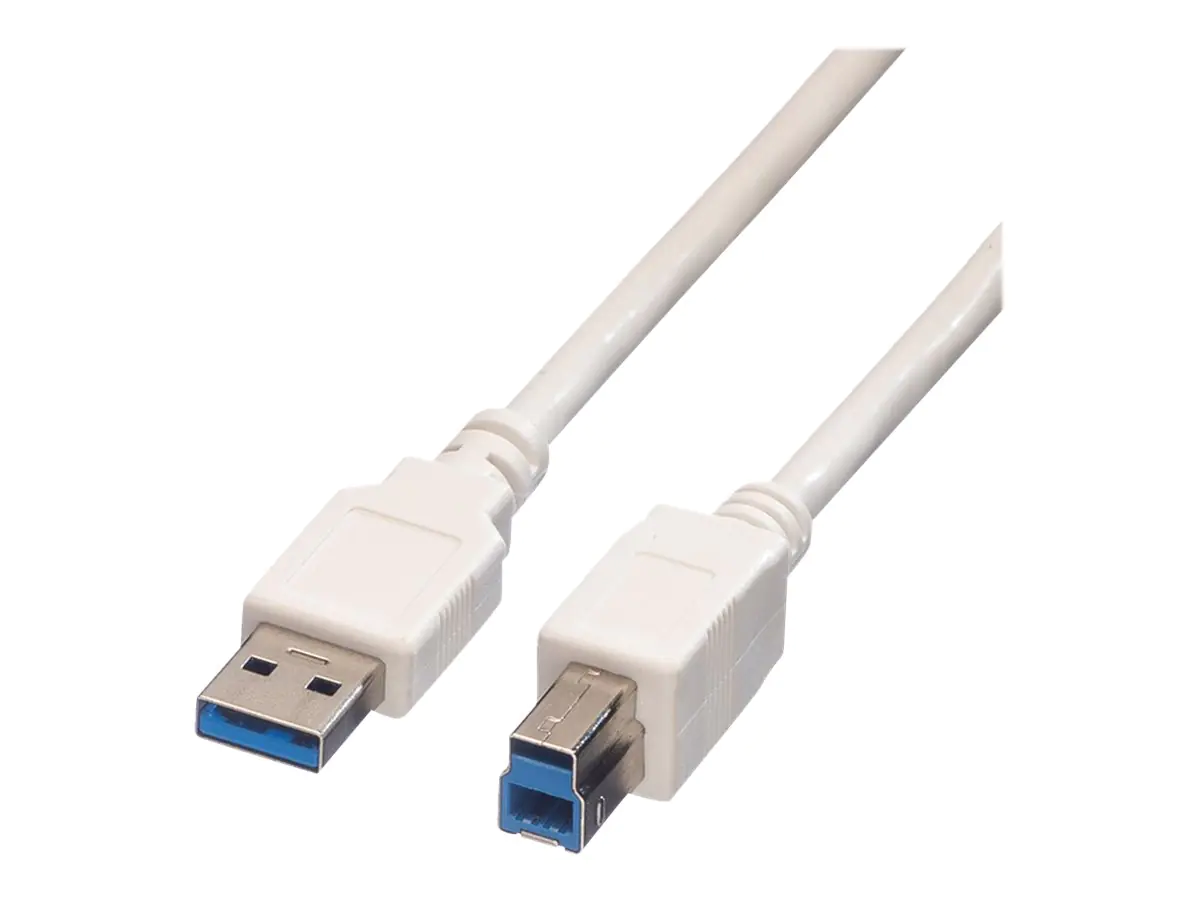 VALUE - USB-Kabel - USB Typ A (M) zu USB Type B (M) - USB 3.0 - 80 cm - geformt - weiß
