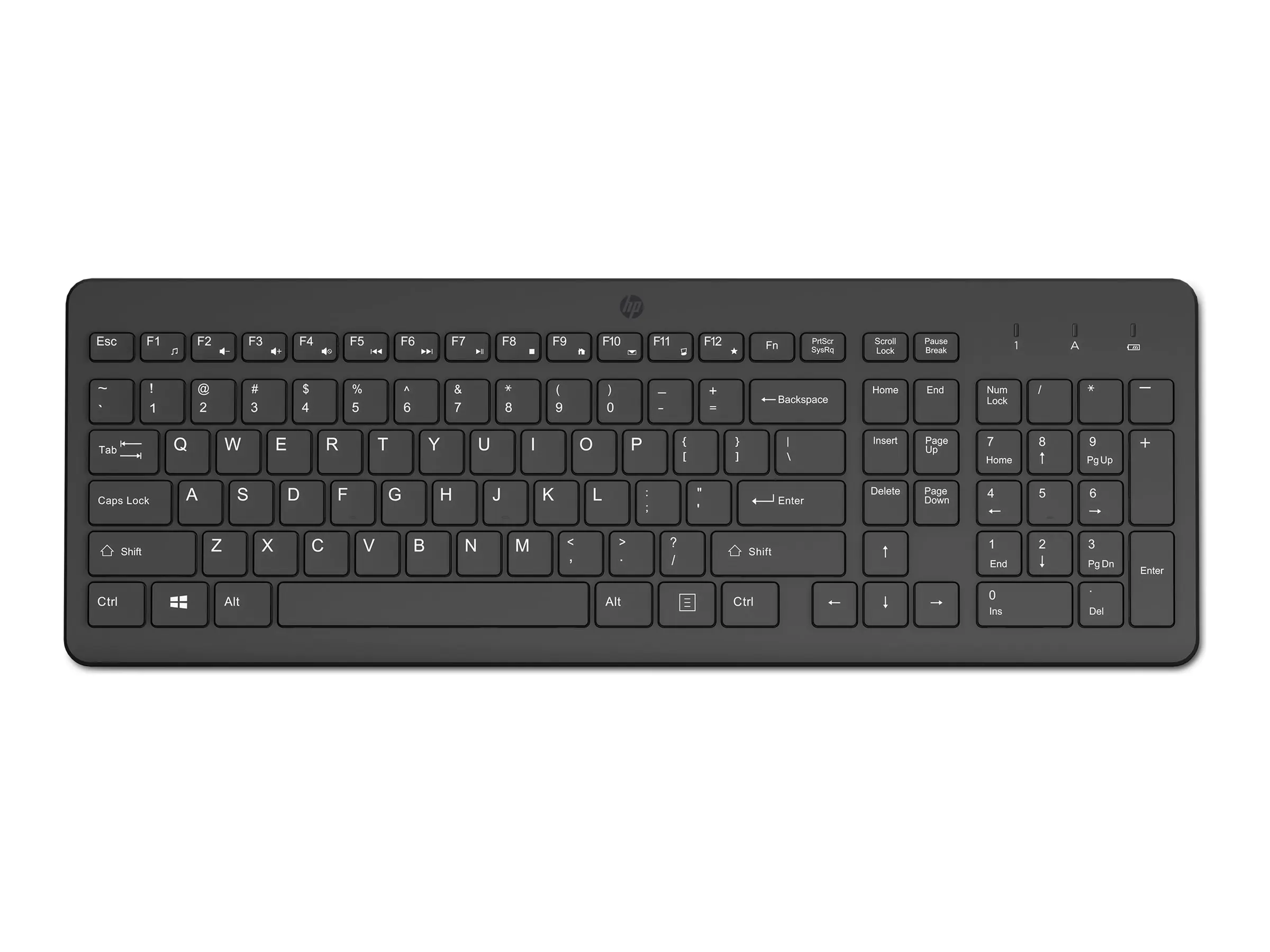 HP 225 - Tastatur - 2,5-Zonen-Layout - kabellos - 2.4 GHz - Deutsch - Schwarz