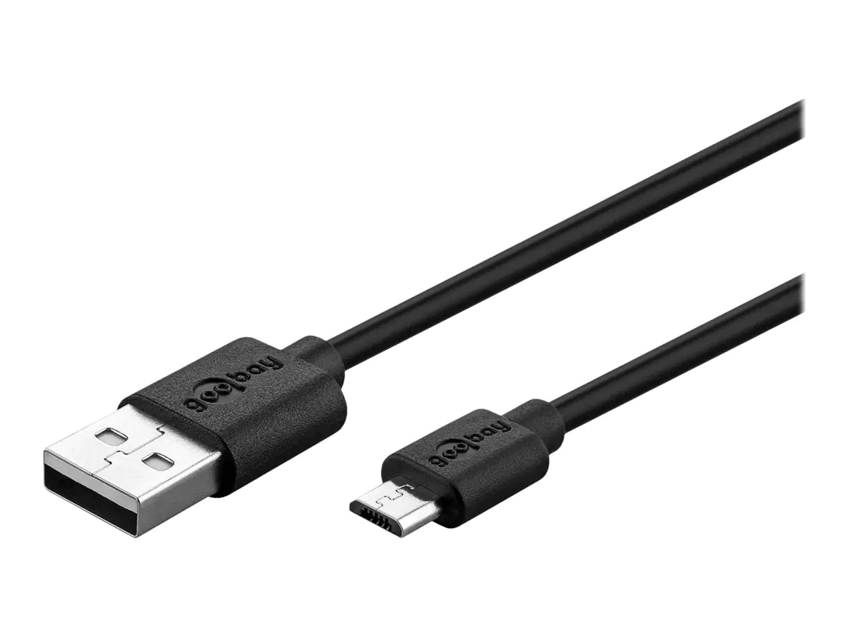 goobay - USB-Kabel - Micro-USB Typ B (M) zu USB (M) - USB 2.0 - 5 V - 1.5 A - 50 cm - Schwarz