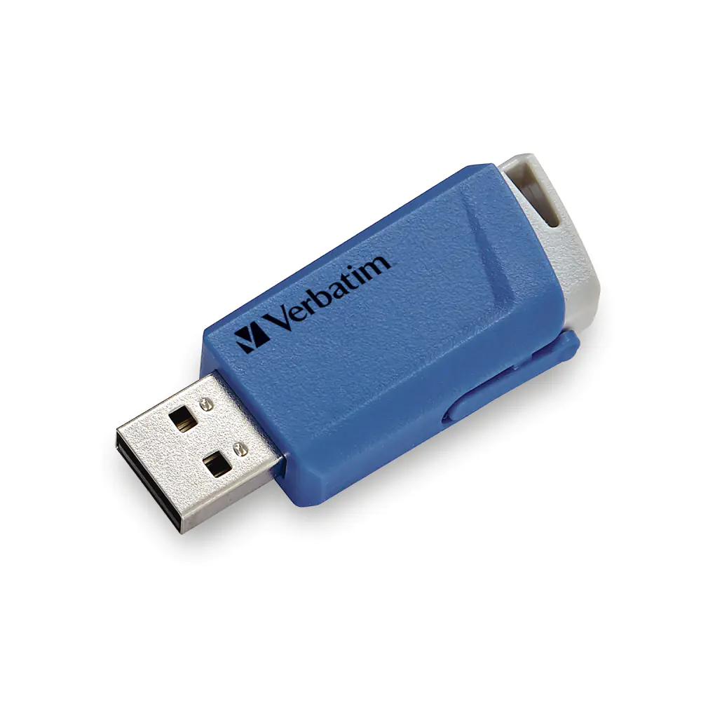 Verbatim Store 'n' Click - USB-Flash-Laufwerk - 32 GB - USB 3.2 Gen 1 - Blau, Rot (Packung mit 2)