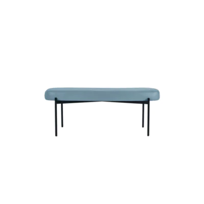 Paperflow Sitzbank GAIA 118 x 45,5 x 42 cm (B x H x T) Werkstoff des Bezuges: Kunstleder (79 % PVC, 21 % PES) Werkstoff der Sitzfläche: Spanplatte blau