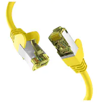 EFB-Elektronik - Patch-Kabel - RJ-45 (M) zu RJ-45 (M) - 25 m - 6 mm - S/FTP, PiMF - CAT 6a - geschirmt, halogenfrei, geformt, verseilt, Knickschutzmanschette, bis zu 10 Gbps Datentransferrate, Steckerbelegung 1:1 - Gelb