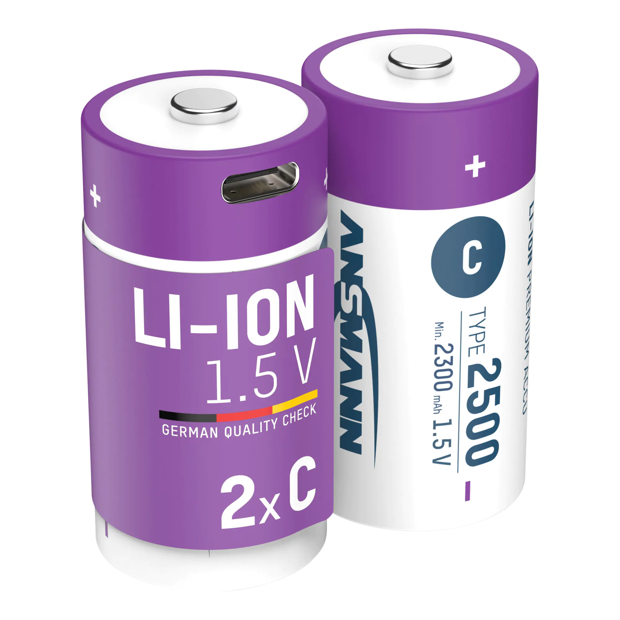 Ansmann LR15 USB-C Baby C -Akku Li-Ion 2500 mAh 1.5 V 2 St.
