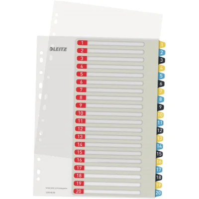 Leitz Register Cosy 12490000 A4 bedruckbar PP farbig 1-20