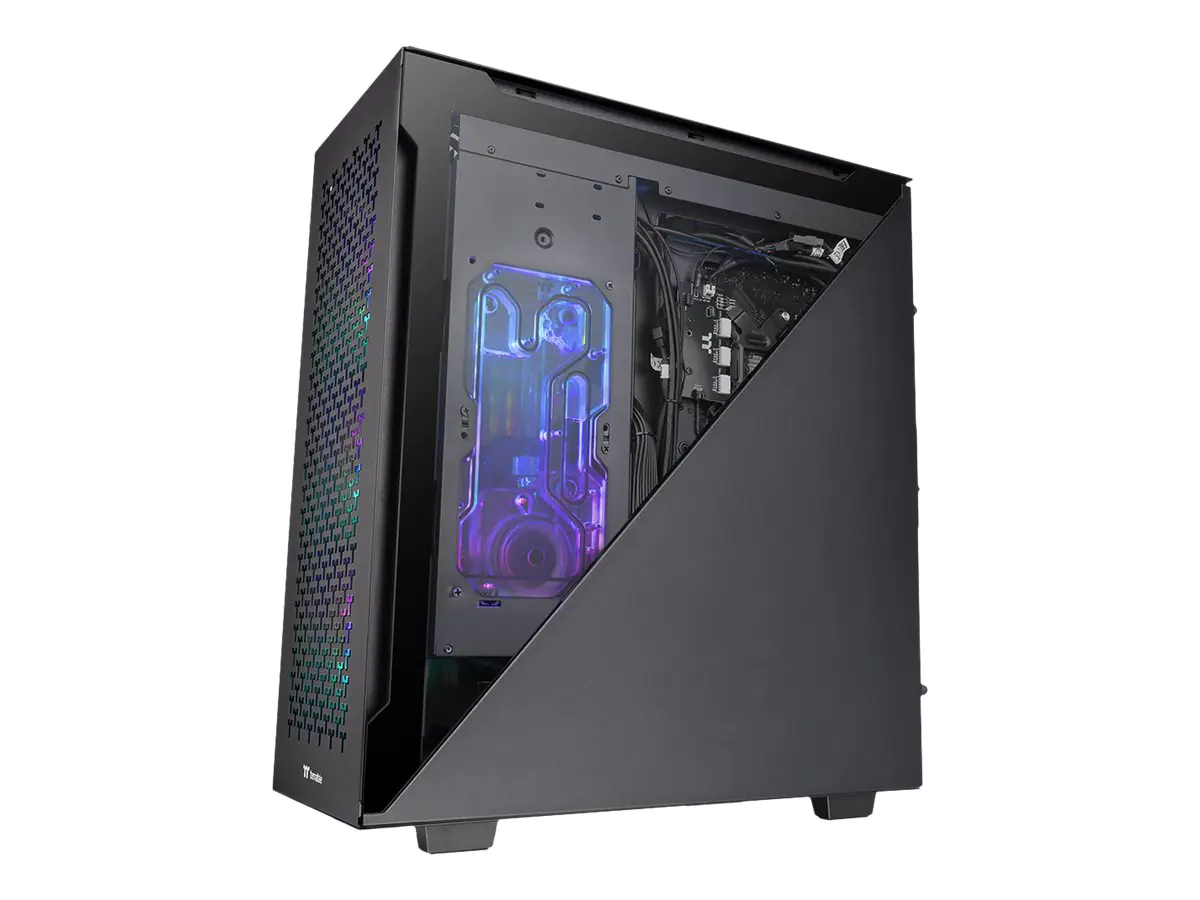 Thermaltake Divider 500 TG Air - Mid tower - ATX - Seitenteil mit Fenster (gehärtetes Glas) - keine Spannungsversorgung (PS/2) - Schwarz - USB/Audio