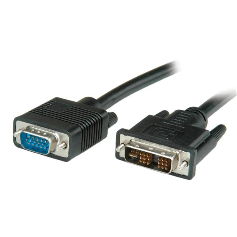 VALUE - Videokabel - HD-15 (VGA) (M) zu DVI-A (M) - 2 m - Daumenschrauben - Schwarz