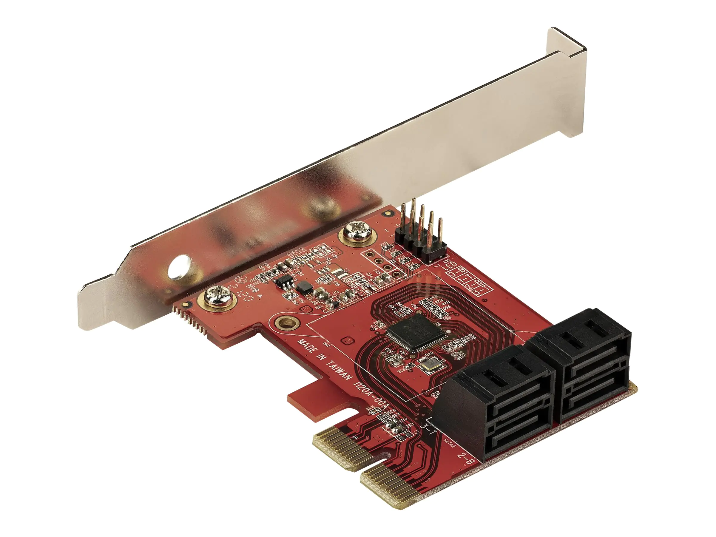 StarTech PCIe SATA Controller Karte - 4 Port SATA 3 Erweiterungskarte/Kontroller - 6Gbit/s - Full/Low-Profile Blende - PCI Express Festplatten/SSD kontroller/Adapter (4P6G-PCIE-SATA-CARD) - Speicher-Controller - SATA 6Gb/s - Low-Profile - PCIe 3.0 x2 - Ro