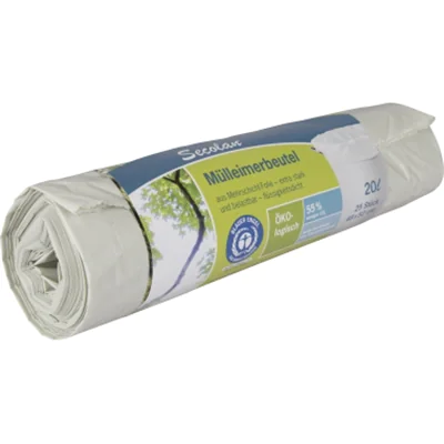 Secolan Müllbeutel 48 x 52 cm (B x H) 25µm 20l Polyethylen, 100 % recycelt weiß 25 St./Pack.